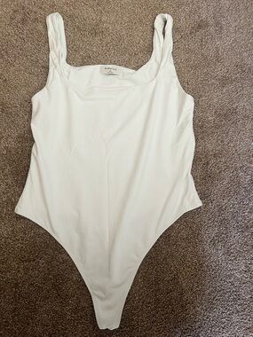 Aritzia Cream Square Neck Bodysuit